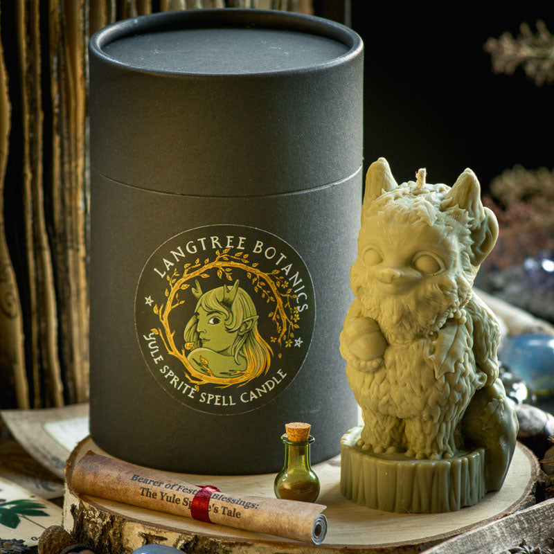 Yule Nature Sprite Spell Candle - Guardian